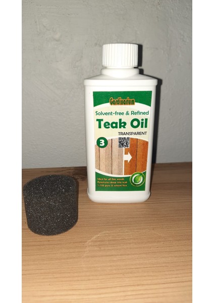Teak Oıl / Transparent (Solventsiz Şeffaf Tik Yağı) 250 ml ve 1ADET Uygulama Süngeri
