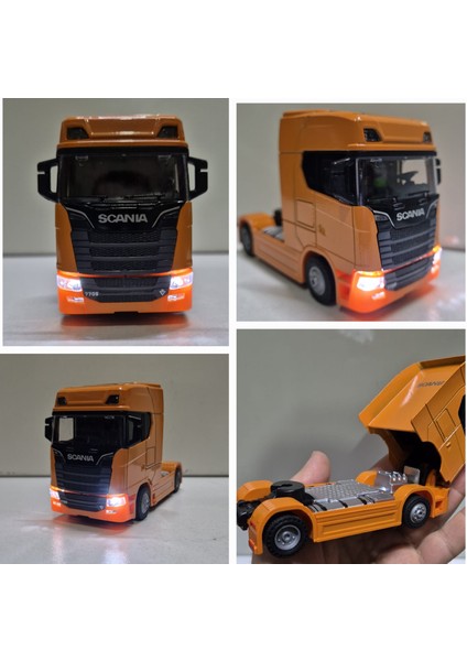 Oyuncak Tır V8 R730 Taşıyıcı Scania Çekici Kupa S-770 Model Diecast 12 cm Maket Koleksiyon