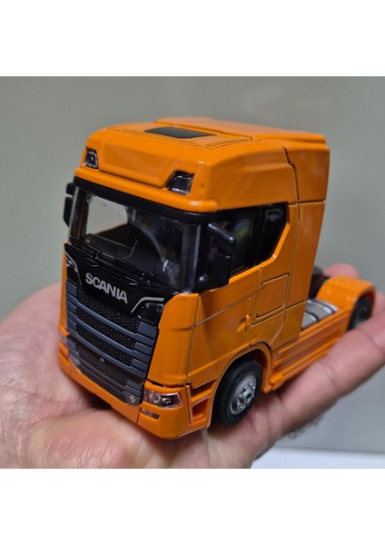 Oyuncak Tır V8 R730 Taşıyıcı Scania Çekici Kupa S-770 Model Diecast 12 cm Maket Koleksiyon