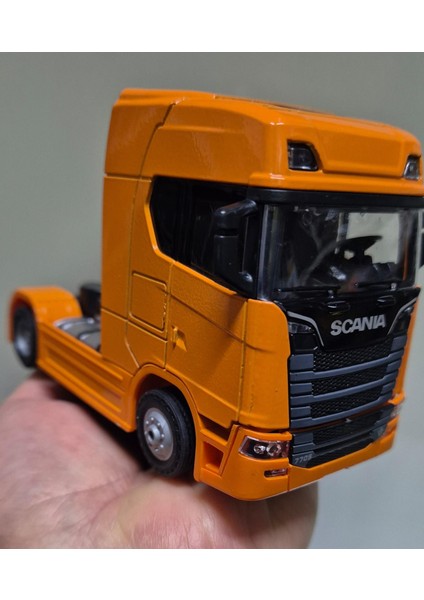 Oyuncak Tır V8 R730 Taşıyıcı Scania Çekici Kupa S-770 Model Diecast 12 cm Maket Koleksiyon