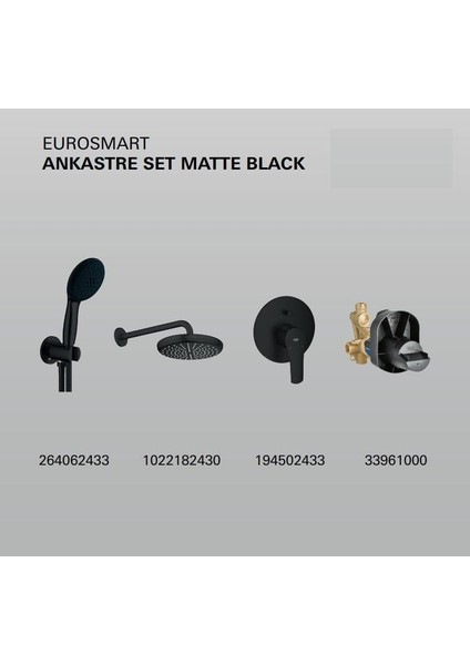 Eurosmart Ankastre Set Mat Siyah - 194502433SET