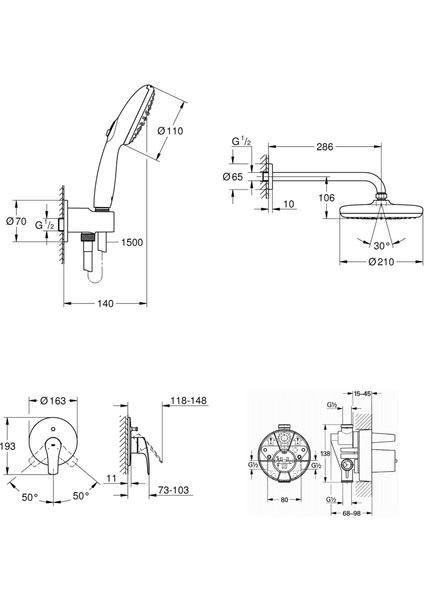 Eurosmart Ankastre Set Mat Siyah - 194502433SET