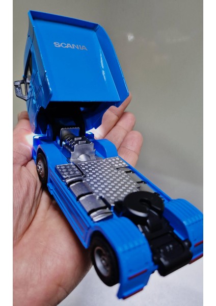 Oyuncak Tır V8 R730 Taşıyıcı Scania Çekici Kupa S-770 Model Diecast 12 cm Maket Koleksiyon