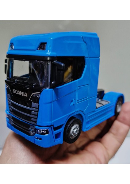 Oyuncak Tır V8 R730 Taşıyıcı Scania Çekici Kupa S-770 Model Diecast 12 cm Maket Koleksiyon