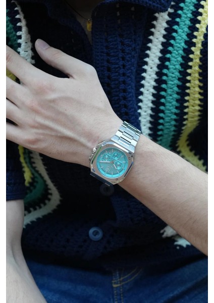 FM11497AWT-A15 Quartz Çelik Turkuaz Kadran 42 mm Erkek Kol Saati