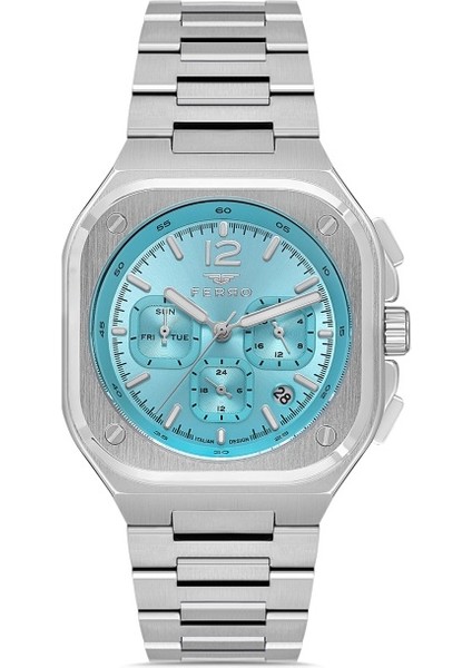 FM11497AWT-A15 Quartz Çelik Turkuaz Kadran 42 mm Erkek Kol Saati