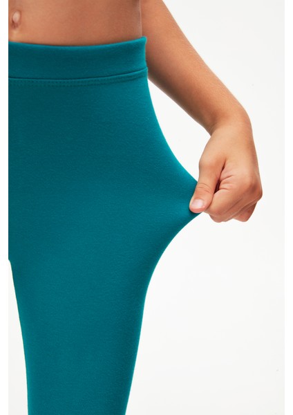 Koyu Petrol Basic Kız Çocuk Kışlık Tayt modelleri