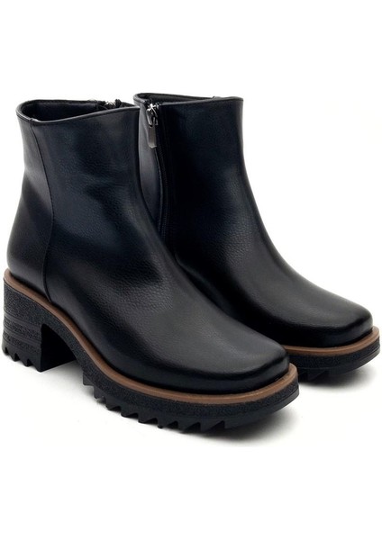 Potinonline K1010 Kadın Kalın Taban Fermuarlı Kısa Bot fiyatları