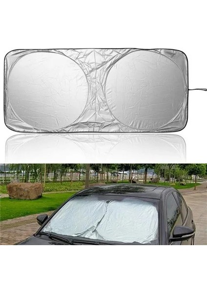 Katlanabilir Ön Cam Araba Güneşliği UV Koruma Özelliği ile 150 cm x 70 cm Boyutlarında modelleri