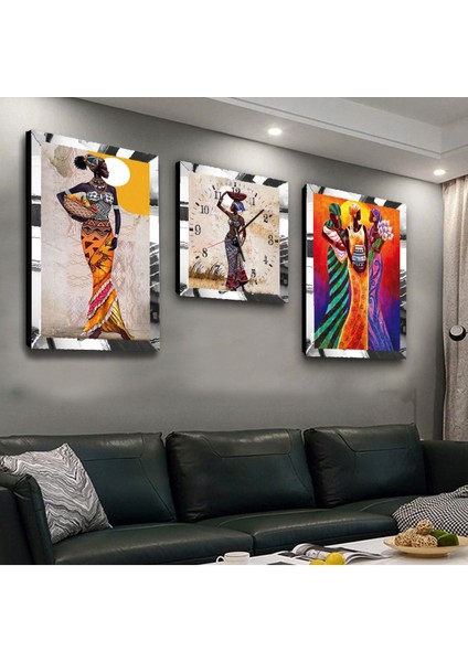 Mısır Medeniyeti Pleksi Kenar 3'lü Mdf Tablo ve Saat Seti fiyatları