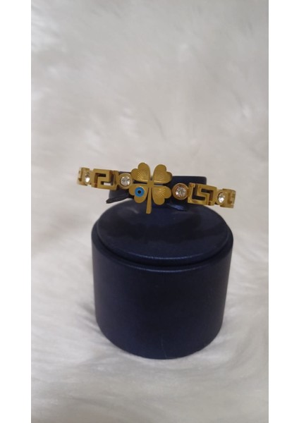 Yonca Zirkon Taşlı Nazar Boncuklu Kelepçe Bileklik fiyatları