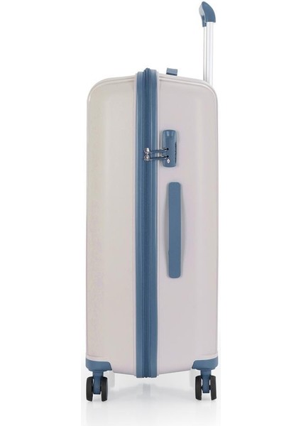 3lü Set Kırılmaz Silikon Seyahat Valizi Bavulu V305 Kemik Sky Blue
