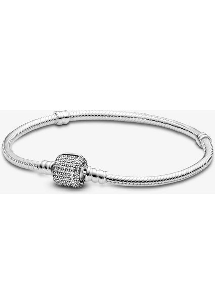 Gümüş Pavé Klipsli Bileklik 590723CZ-20CM