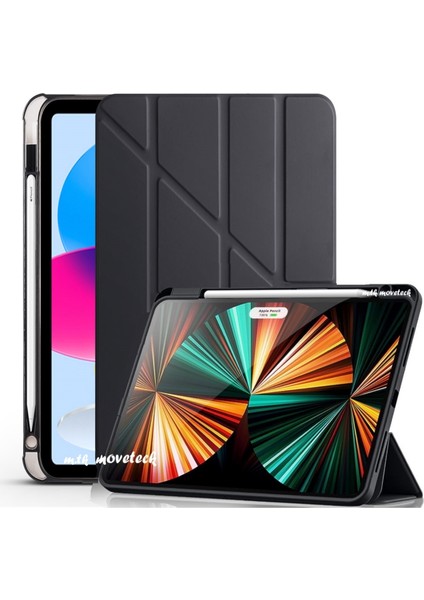 Huawei Matepad Se 11'' Inç 2024 Kılıf Kalem Bölmeli Katlanabilir Standlı Uyku Modlu Yumuşak Silikon Kapak Tablet Kılıfı