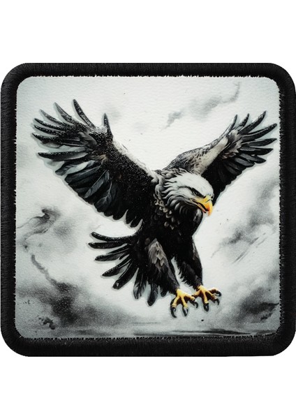 V1 Kartal - 6 Kod Logolu Unisex Beyaz- Siyah Bench (Patch)