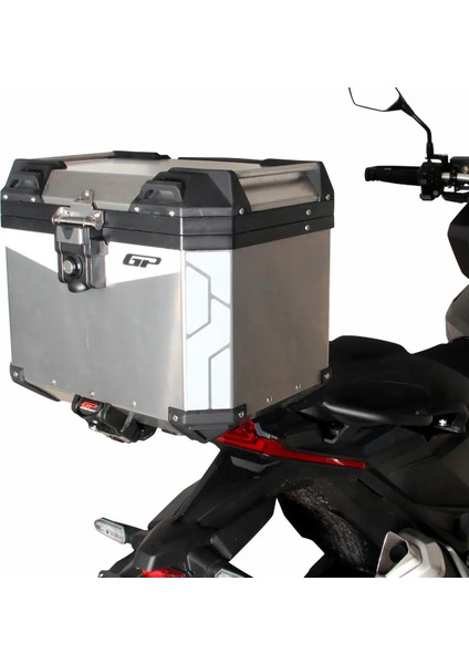 Gp Universal 37 Lt Alüminyum Motosiklet Çantası Gri