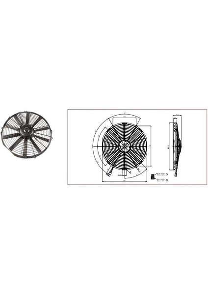 24V Fan Motoru Emici Aksiyel 14 " (Dış Çap 387 Mm)