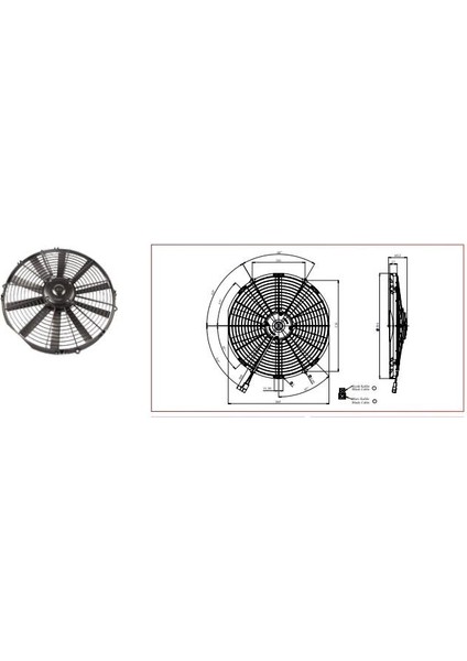 24V Fan Motoru Üfleyici Aksiyel 14 " (Dış Çap 387 Mm)