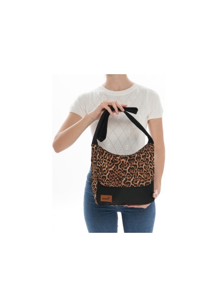 Avvah Leopar Desenli Siyah Kaşe Çanta SKLDKK1037 modelleri
