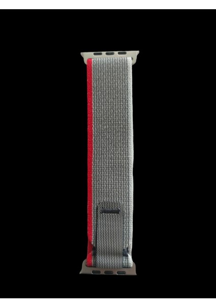 Apple Watch Trail Loop Cırtlı Bant Kordon ( Seri 10 - 46 mm Uyumlu) Gri Kırmızı fiyatları