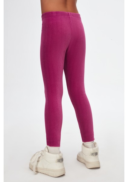 Mor Kız Çocuk Fitilli Kadife Tayt fırsatları