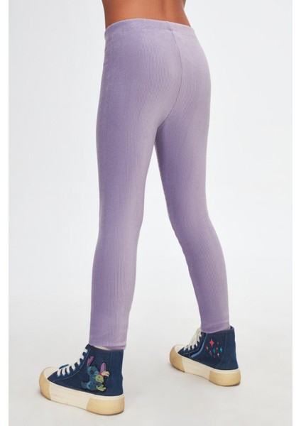 Açık Lila Kız Çocuk Fitilli Kadife Tayt fırsatları