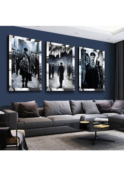 Işçi Emek Gold Pleksi Kenar 3'lü Mdf Tablo Seti