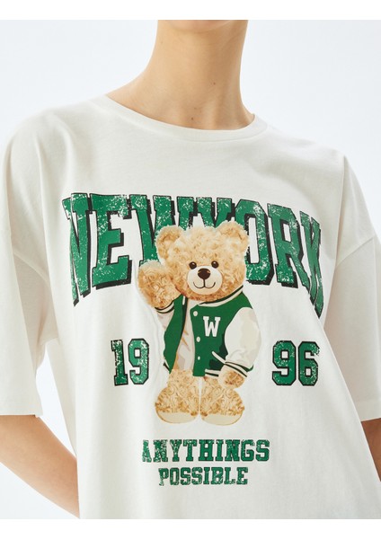 Kolej Baskılı Rahat Kesim Kısa Kollu T-Shirt indirimleri