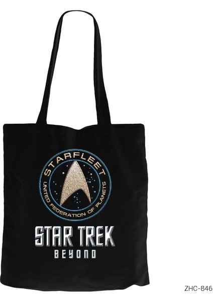 Star Trek Beyond Logo Siyah Kanvas Bez Çanta