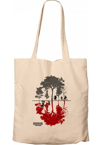 Stranger Things Tree Krem Kanvas Bez Çanta