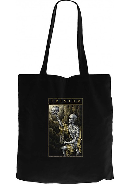 Trivium Skull Siyah Kanvas Bez Çanta