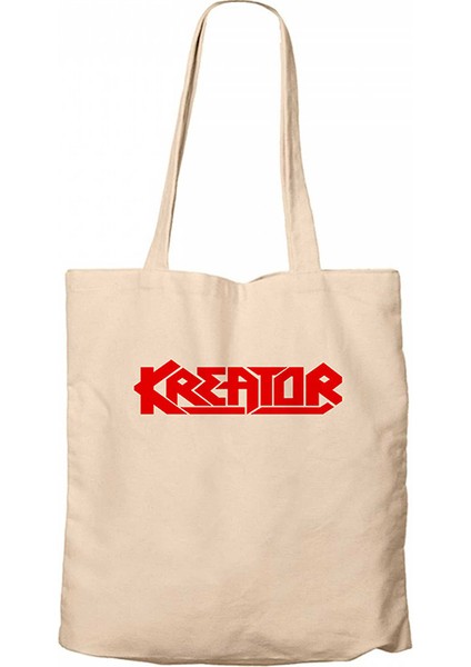 Kreator Logo Red Krem Kanvas Bez Çanta