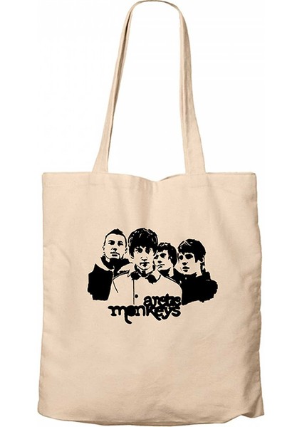 Arctic Monkeys Group Krem Kanvas Bez Çanta
