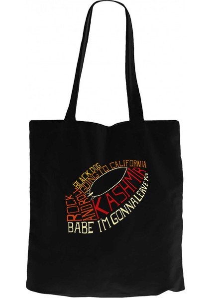 LED Zeppelin Songs Classic Siyah Kanvas Bez Çanta