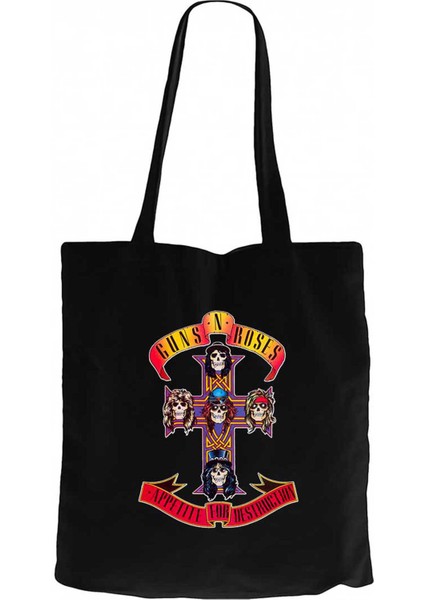 Guns N Roses Appetite For Destruction Siyah Kanvas Bez Çanta