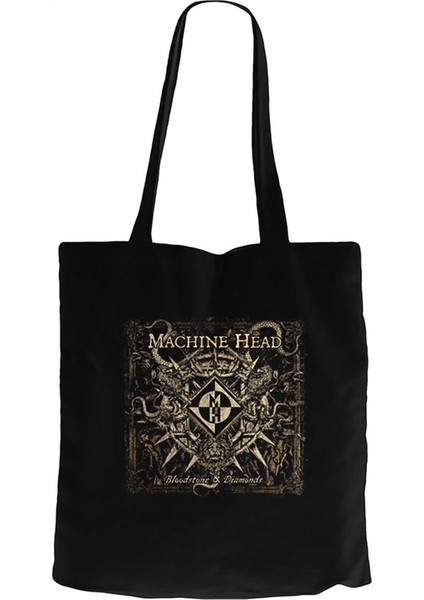 Machine Head Bloodstone Diamonds Siyah Kanvas Bez Çanta