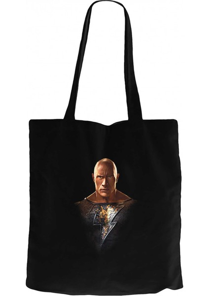 Black Adam Character Siyah Kanvas Bez Çanta