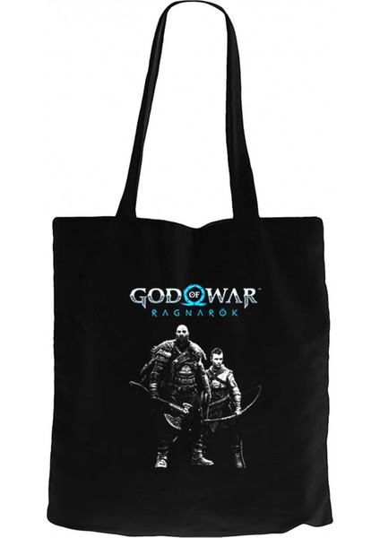 God Of War Ragnarok Atreus Kratos Siyah Kanvas Bez Çanta
