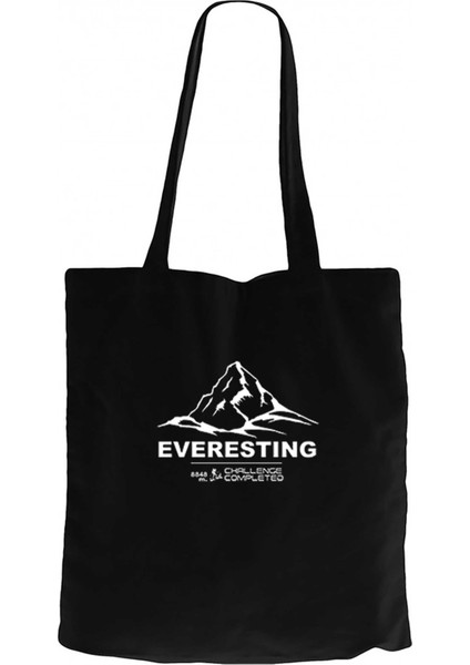 Everesting Siyah Kanvas Bez Çanta