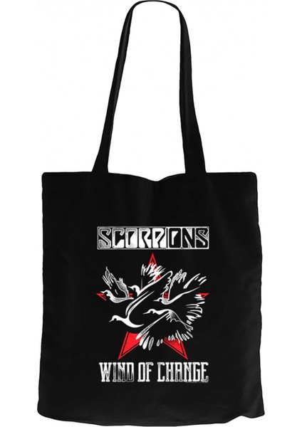 Scorpions Wind Of Change Siyah Kanvas Bez Çanta