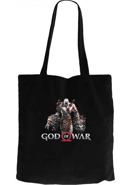 God Of War Kratos Lion Siyah Kanvas Bez Çanta