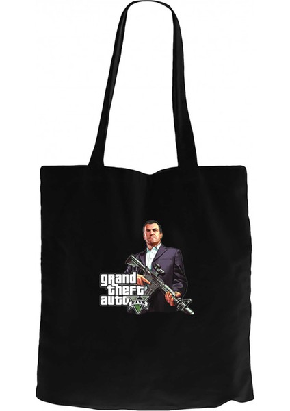 Gta Five Rifleman Siyah Kanvas Bez Çanta