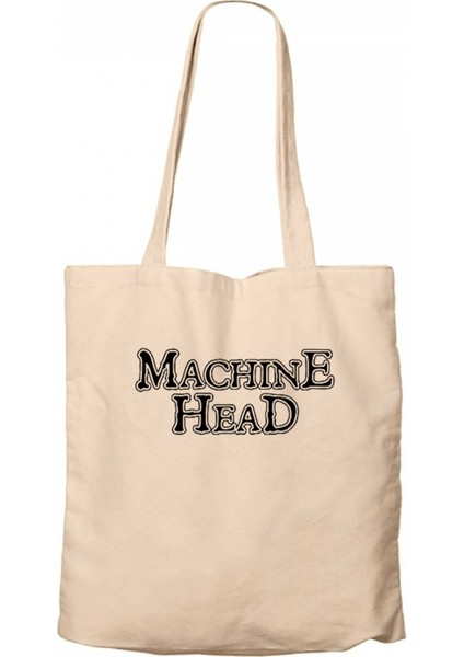 Machine Head Text Krem Kanvas Bez Çanta