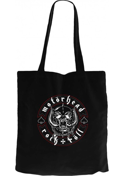 Motörhead Rock N Röll Siyah Kanvas Bez Çanta