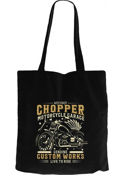 West Coast Chopper Motorcycle Siyah Kanvas Bez Çanta