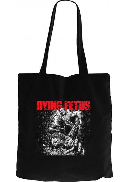 Dying Fetus Descend Into Depravity Siyah Kanvas Bez Çanta