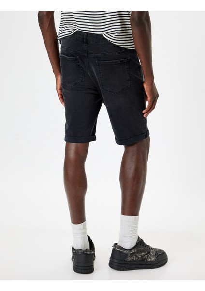 Kot Şort Bermuda Bol Kalıp Cep Detaylı Pamuklu fırsatları