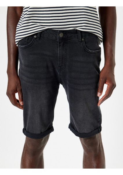 Kot Şort Bermuda Bol Kalıp Cep Detaylı Pamuklu indirimleri