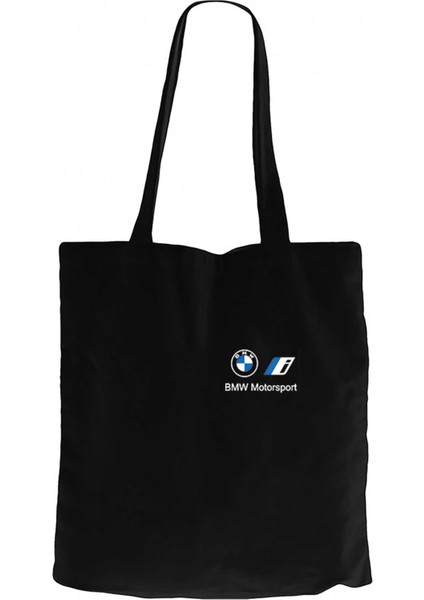 Bmw New Logo Motorsports Siyah Kanvas Bez Çanta
