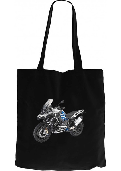 Bmw Gs Blue Siyah Kanvas Bez Çanta